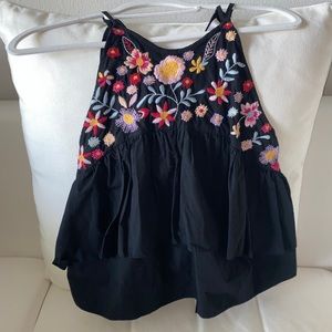 Zara embroidered tank top